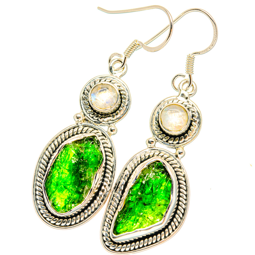 Chrome Diopside Earrings handcrafted by Anasilvercos - EARR428633 - Photo 2