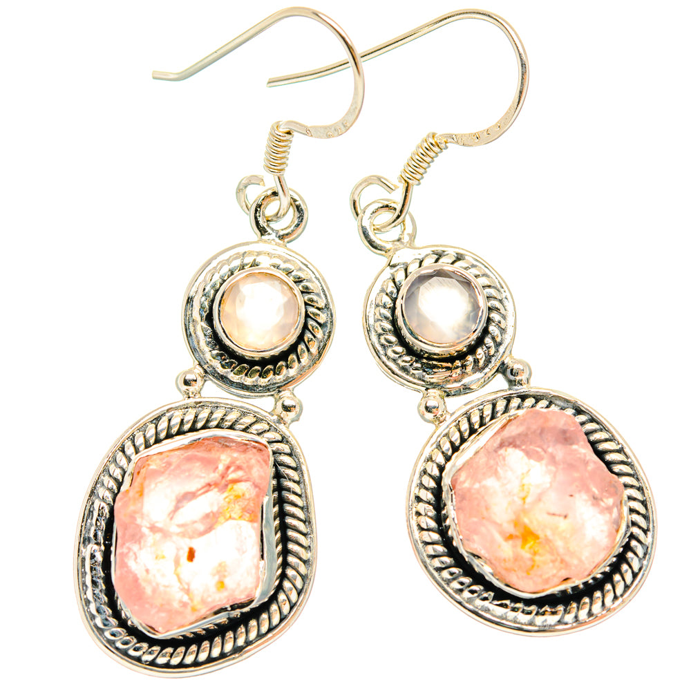 Rose Quartz Earrings handcrafted by Anasilvercos - EARR428644 - Photo 2