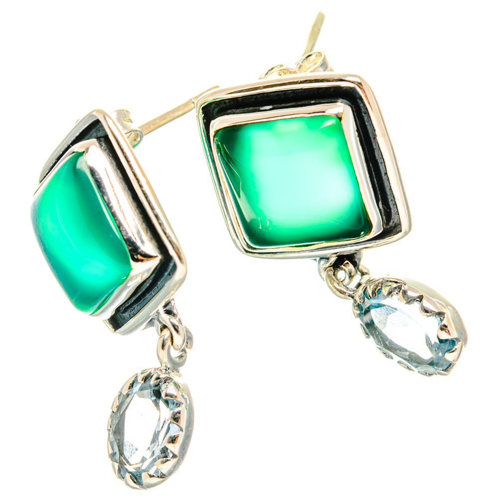 Green Onyx Earrings handcrafted by Anasilvercos - EARR428668 - Photo 2