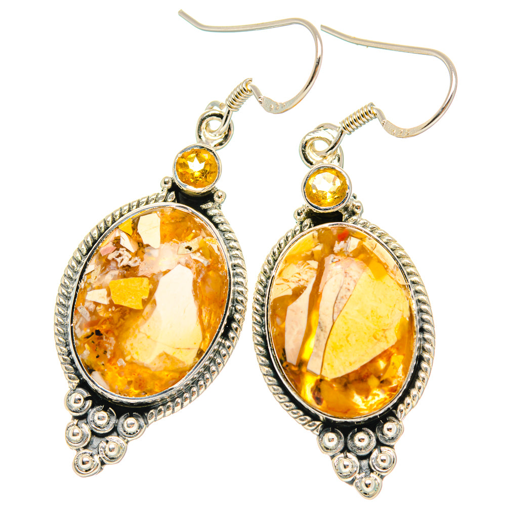Brecciated Mookaite Earrings handcrafted by Anasilvercos - EARR428679 - Photo 2