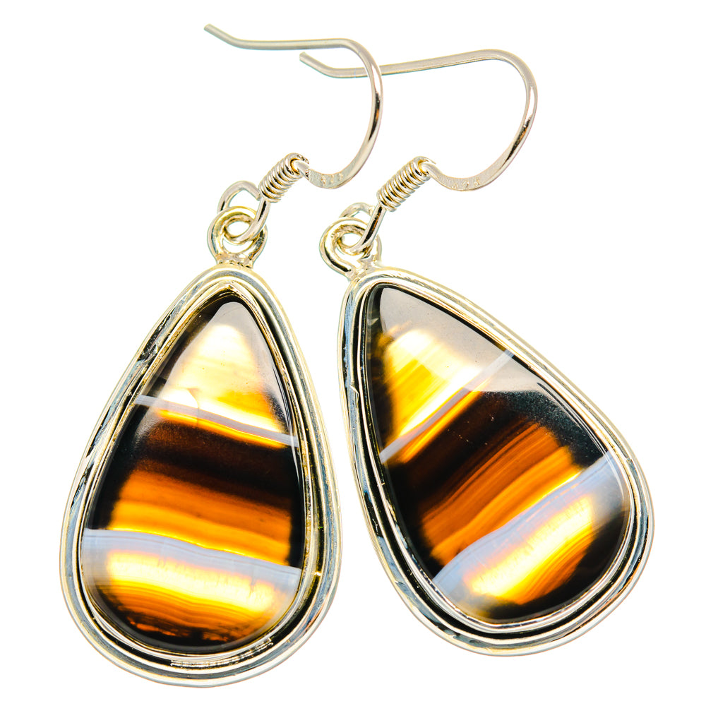 Botswana Agate Earrings handcrafted by Anasilvercos - EARR428701 - Photo 2