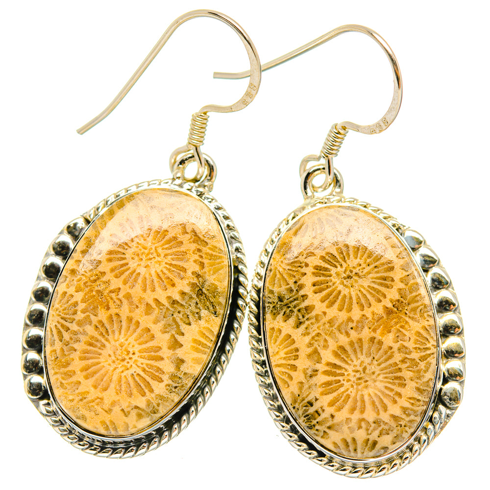 Fossil Coral Earrings handcrafted by Anasilvercos - EARR428725 - Photo 2