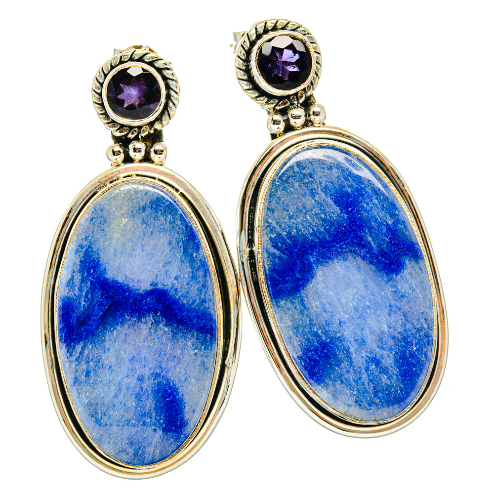Sodalite Earrings handcrafted by Anasilvercos - EARR428740 - Photo 2