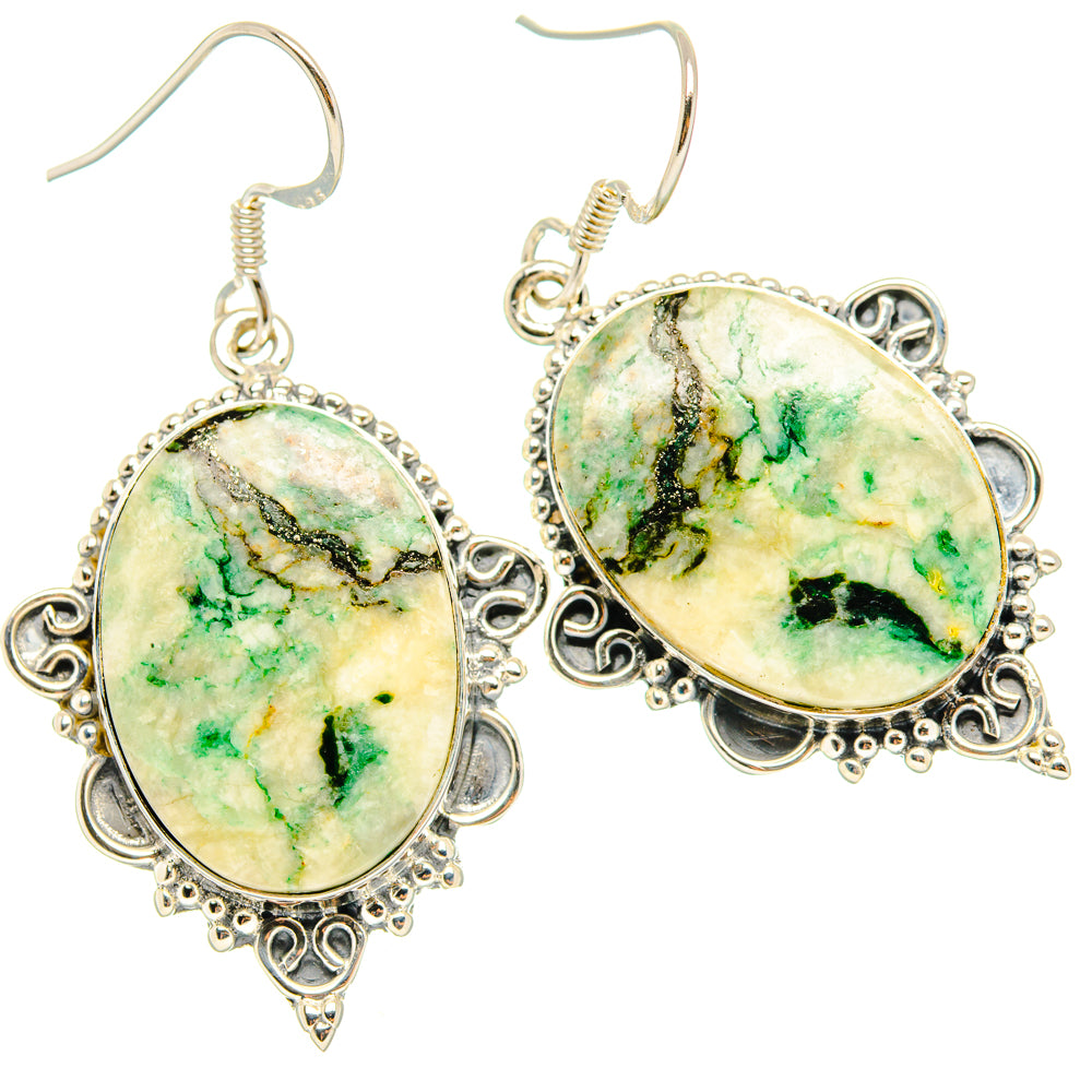Green Jasper Earrings handcrafted by Anasilvercos - EARR428742 - Photo 2