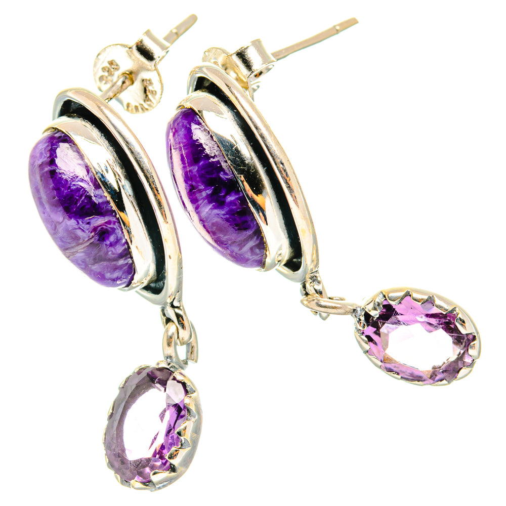 Charoite Earrings handcrafted by Anasilvercos - EARR428759 - Photo 2