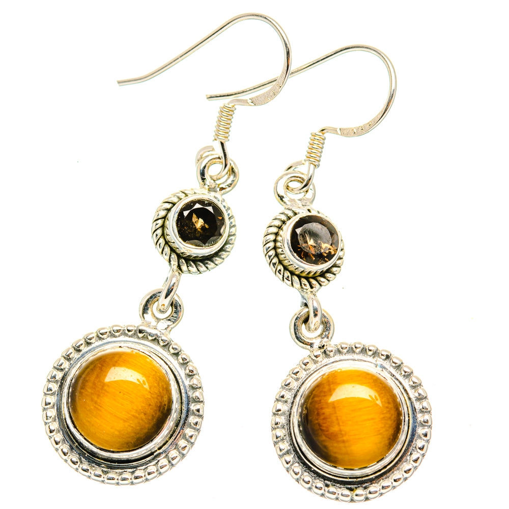 Tiger Eye Earrings handcrafted by Anasilvercos - EARR428770 - Photo 2