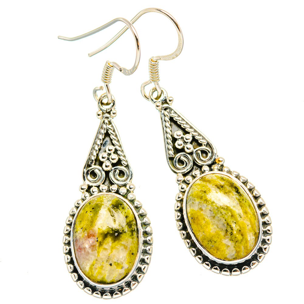 African Green Opal Earrings handcrafted by Anasilvercos - EARR428773 - Photo 2