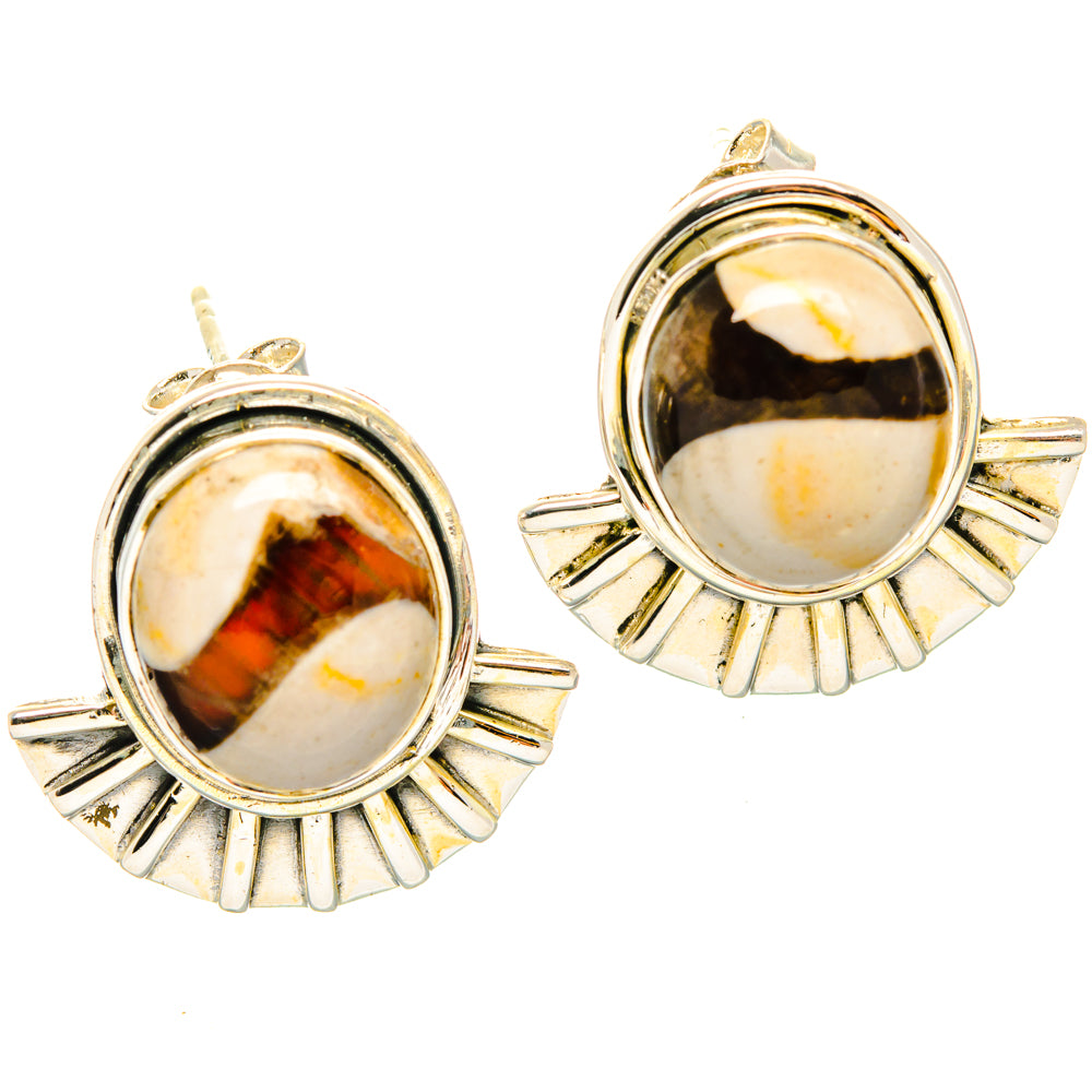 Peanut Wood Jasper Earrings handcrafted by Anasilvercos - EARR428780 - Photo 2