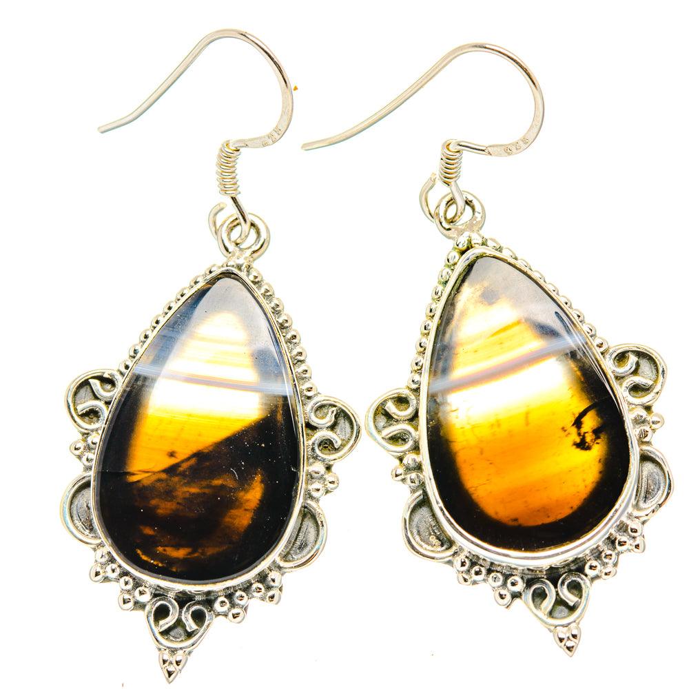 Botswana Agate Earrings handcrafted by Anasilvercos - EARR428784 - Photo 2
