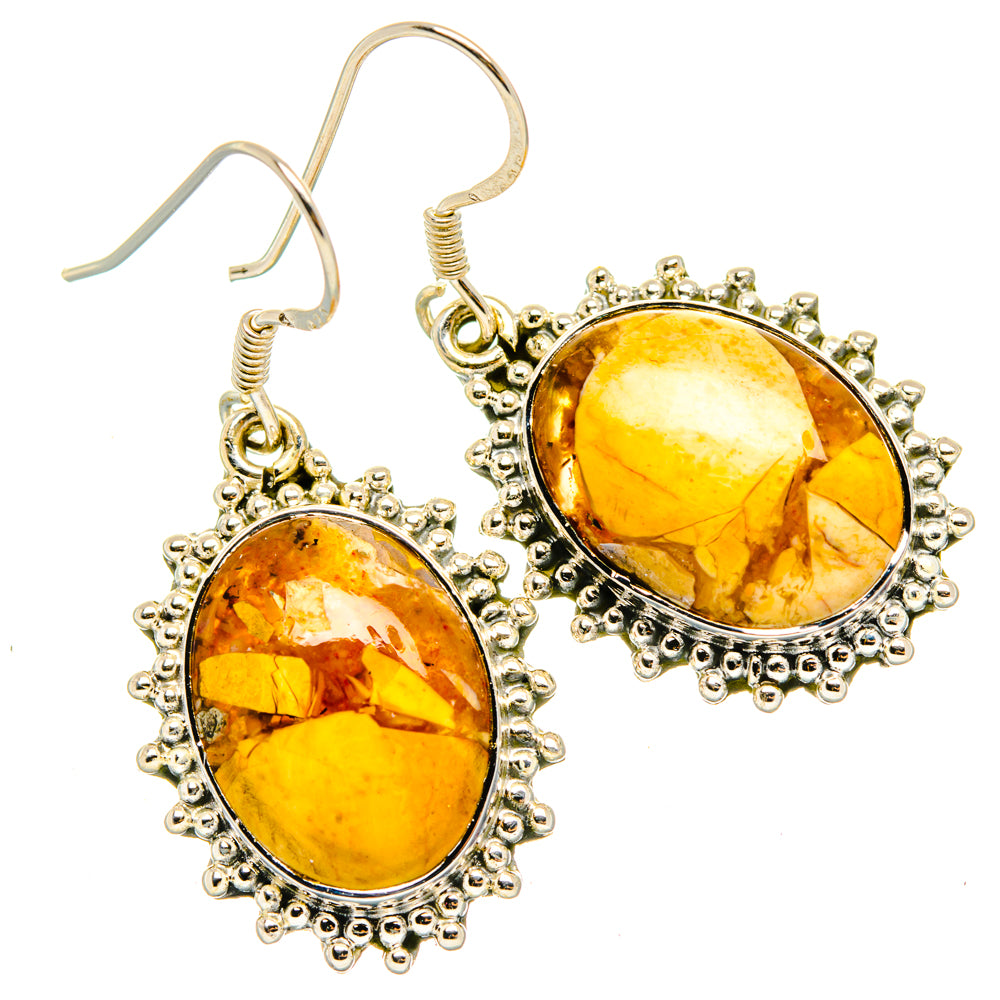 Brecciated Mookaite Earrings handcrafted by Anasilvercos - EARR428785 - Photo 2