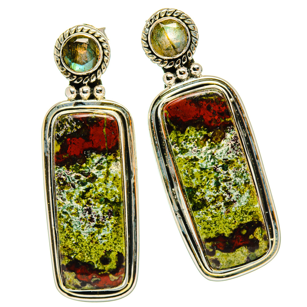 Dragon's Blood Stone Earrings handcrafted by Anasilvercos - EARR428788 - Photo 2