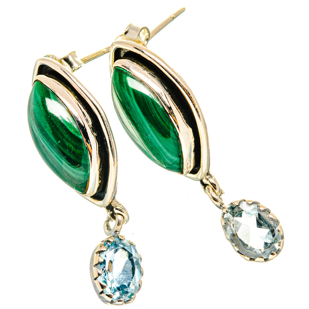 Malachite Earrings handcrafted by Anasilvercos - EARR428798 - Photo 2