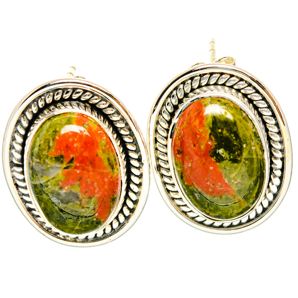 Unakite Earrings handcrafted by Anasilvercos - EARR428807 - Photo 2