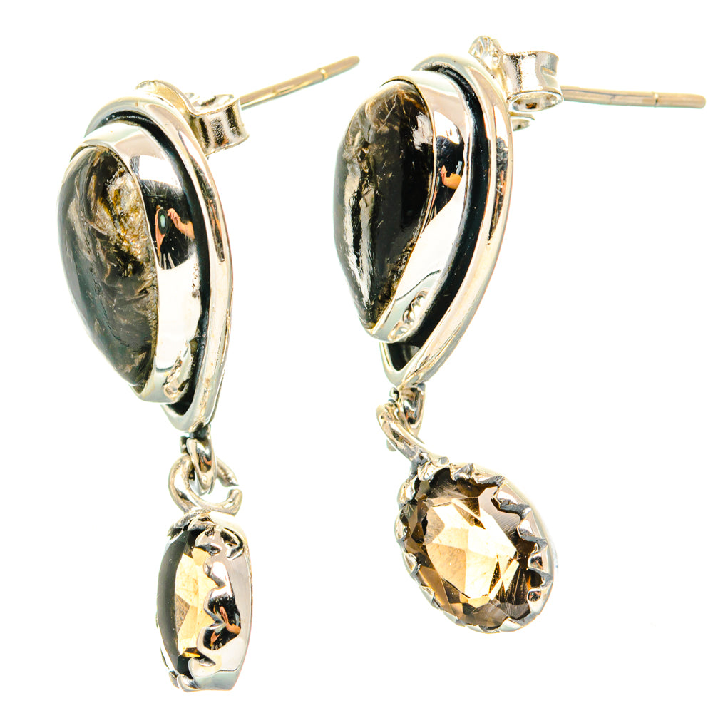 Black Copper Onyx Earrings handcrafted by Anasilvercos - EARR428820 - Photo 2