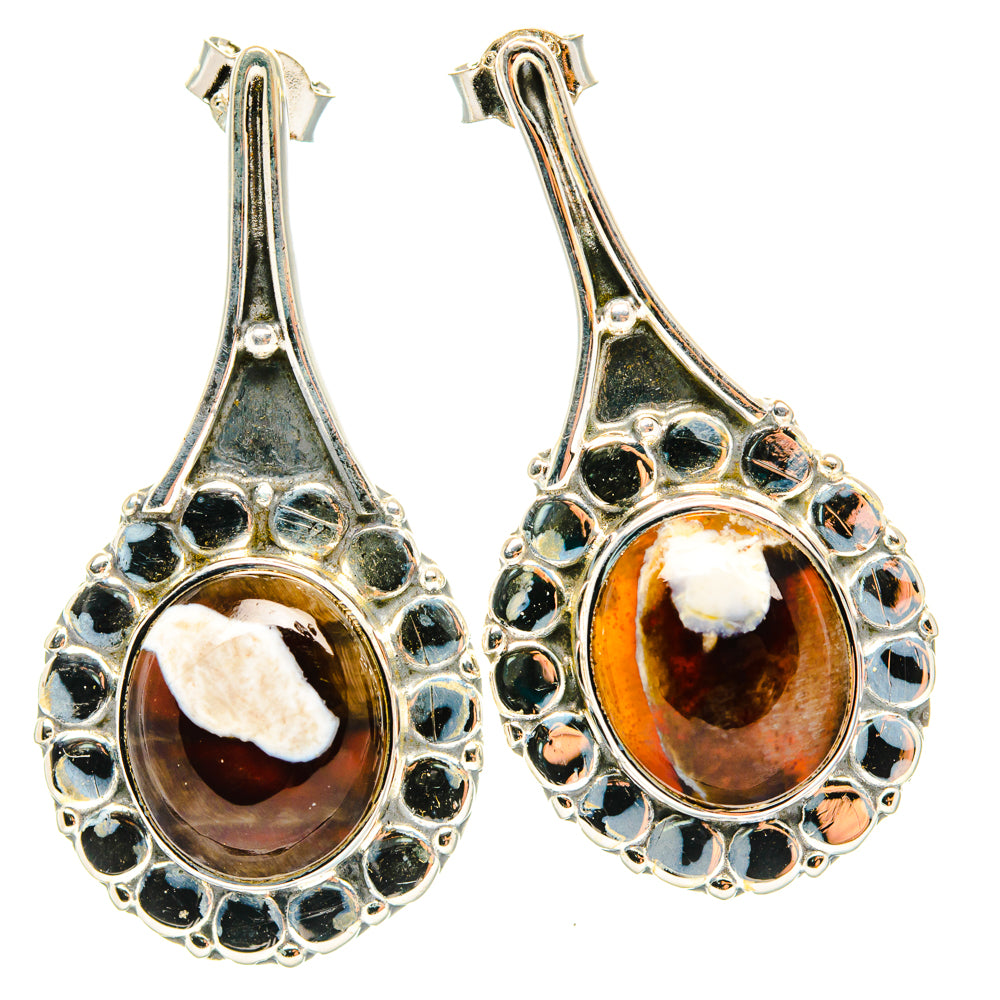 Peanut Wood Jasper Earrings handcrafted by Anasilvercos - EARR428826 - Photo 2