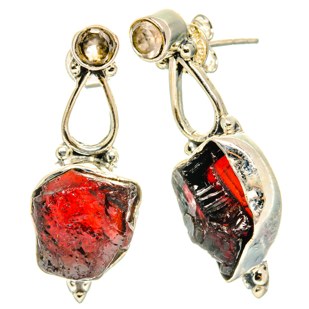 Garnet Earrings handcrafted by Anasilvercos - EARR428831 - Photo 2