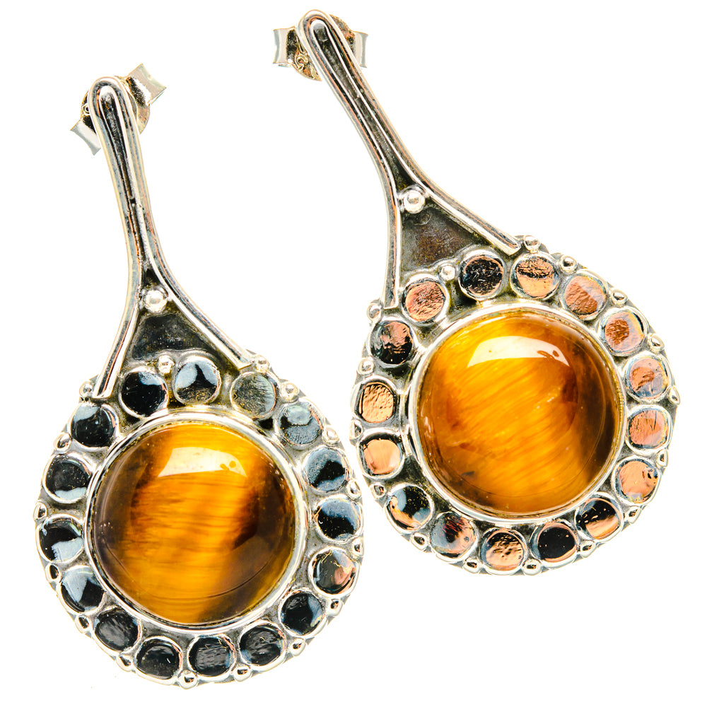 Tiger Eye Earrings handcrafted by Anasilvercos - EARR428832 - Photo 2