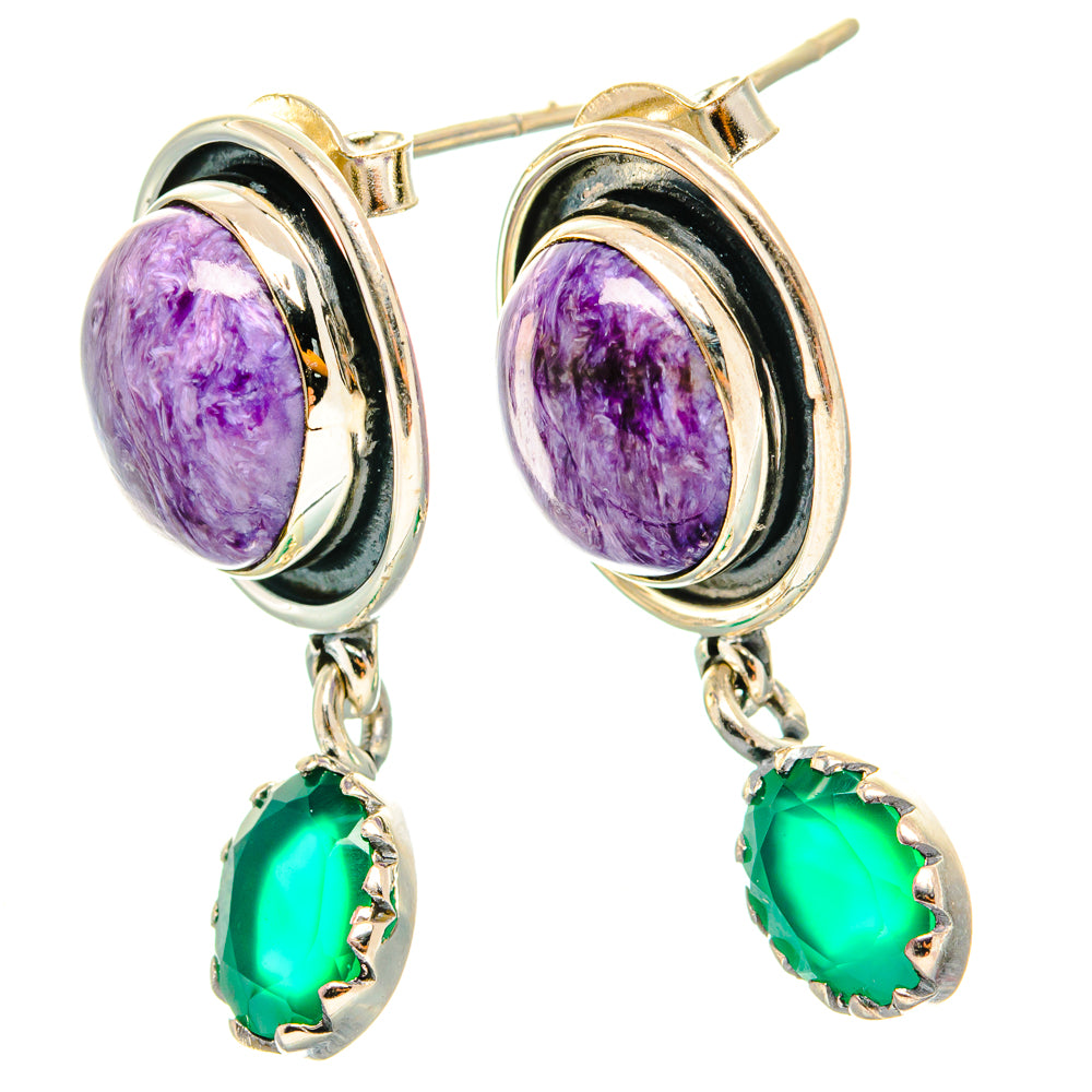 Charoite Earrings handcrafted by Anasilvercos - EARR428833 - Photo 2