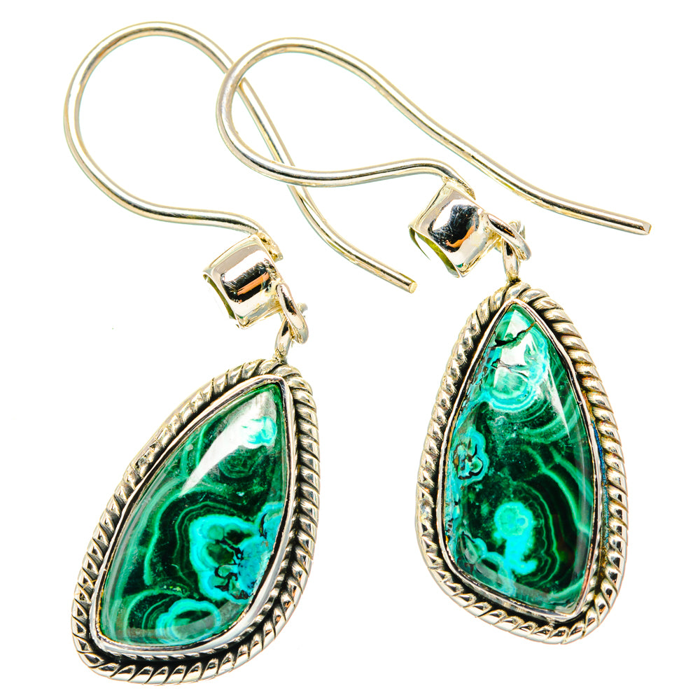 Malachite In Chrysocolla Earrings handcrafted by Anasilvercos - EARR428839 - Photo 2