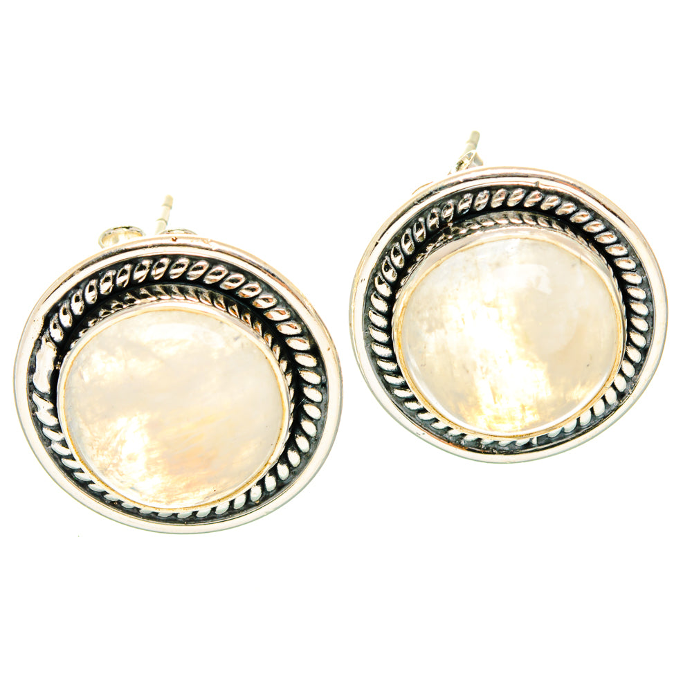 Rainbow Moonstone Earrings handcrafted by Anasilvercos - EARR428844 - Photo 2