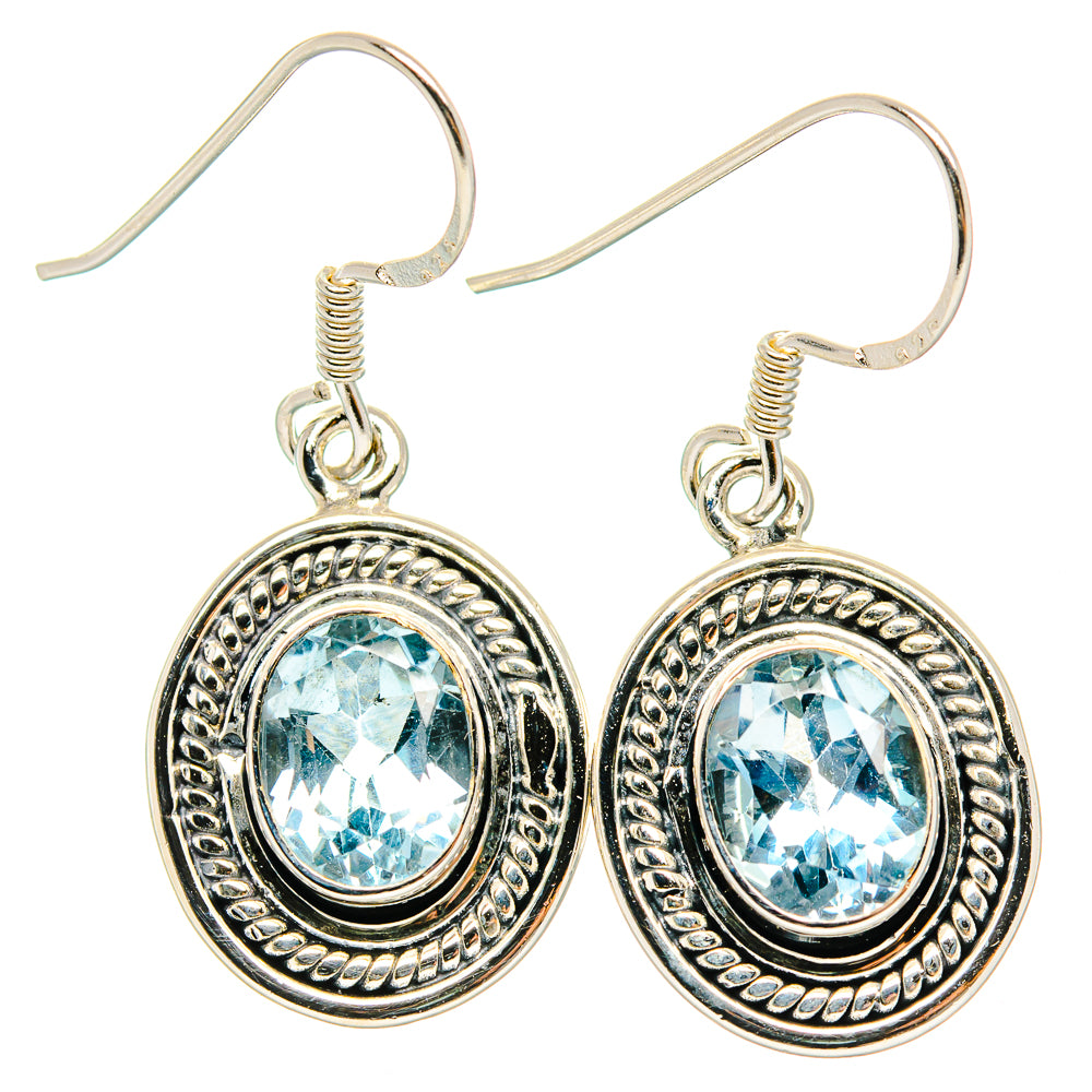 Blue Topaz Earrings handcrafted by Anasilvercos - EARR428846 - Photo 2