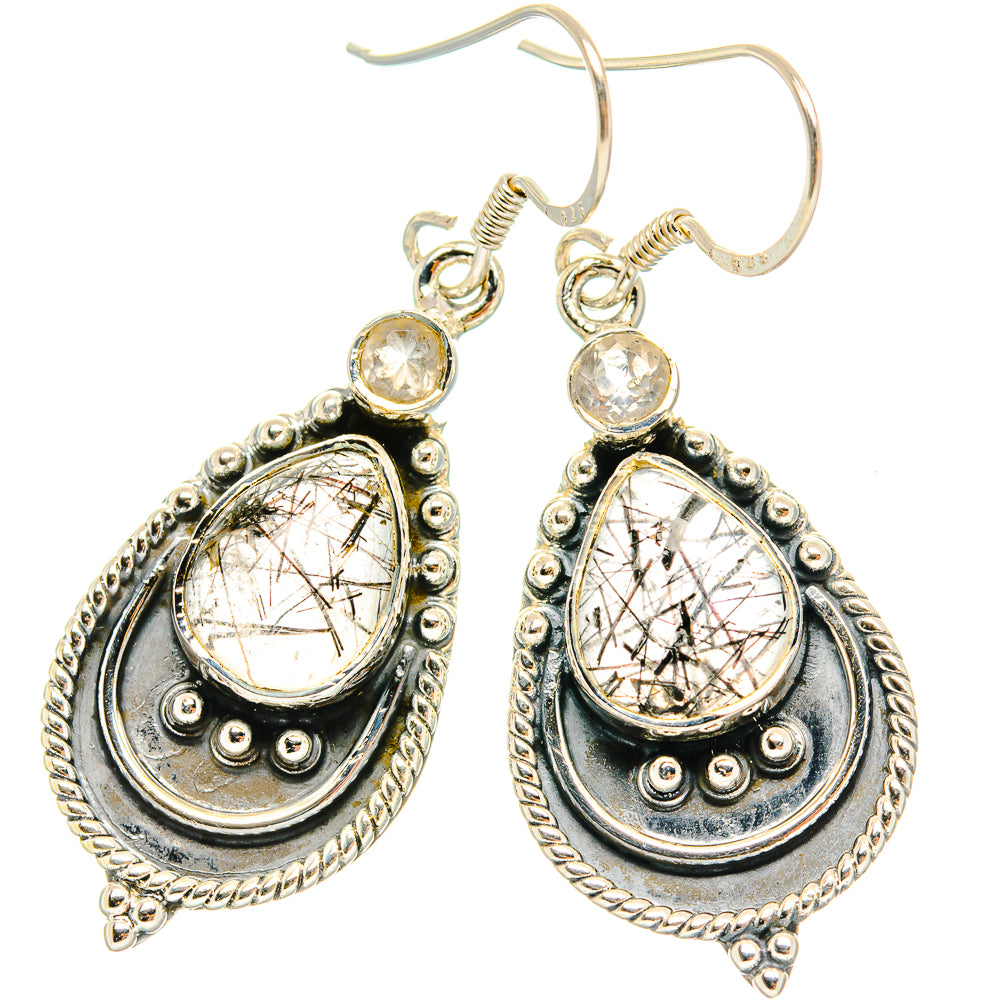 Tourmalinated Quartz Earrings handcrafted by Anasilvercos - EARR428855 - Photo 2