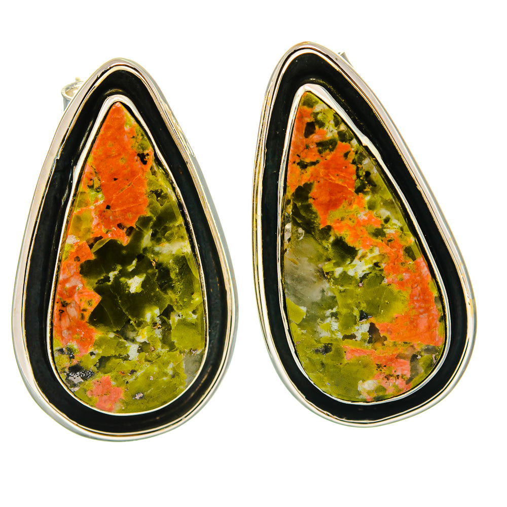 Unakite Earrings handcrafted by Anasilvercos - EARR428857 - Photo 2