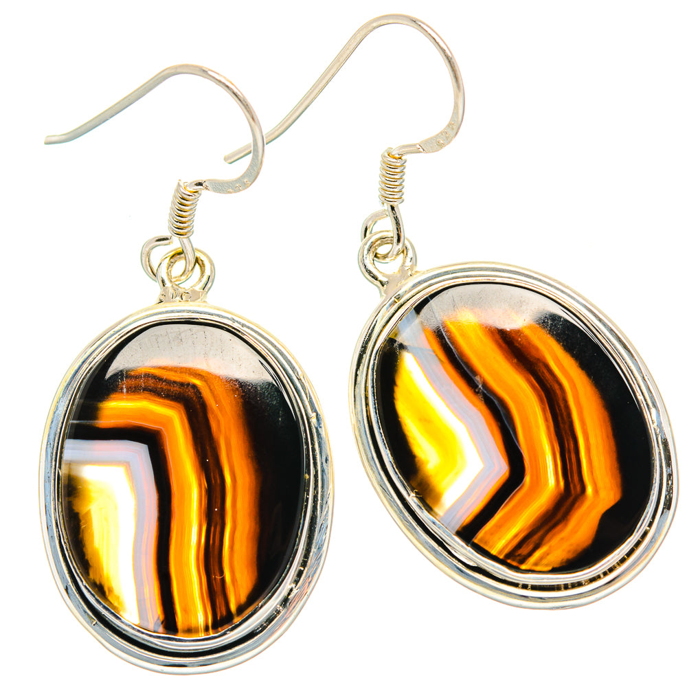 Botswana Agate Earrings handcrafted by Anasilvercos - EARR428861 - Photo 2