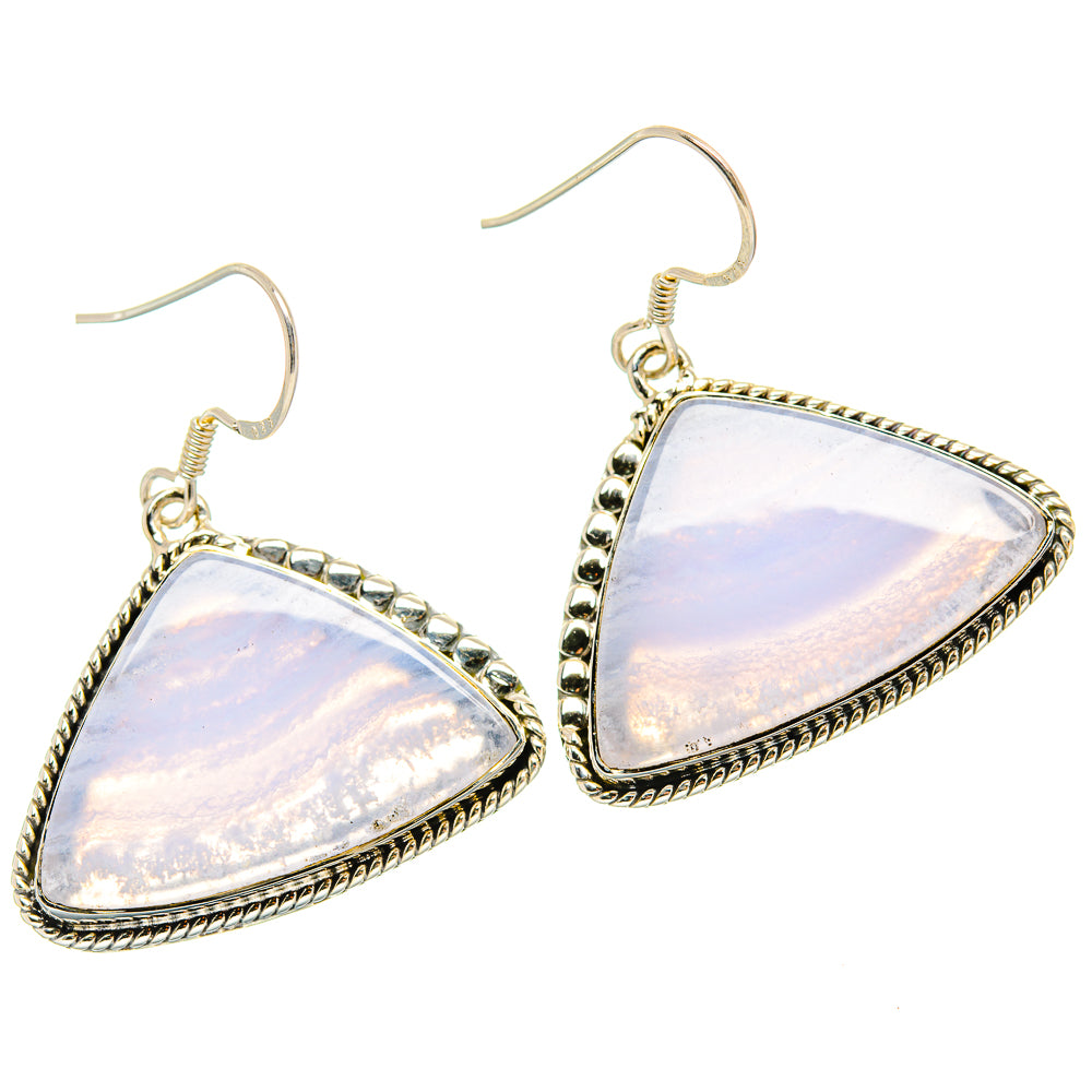 Blue Lace Agate Earrings handcrafted by Anasilvercos - EARR428863 - Photo 2