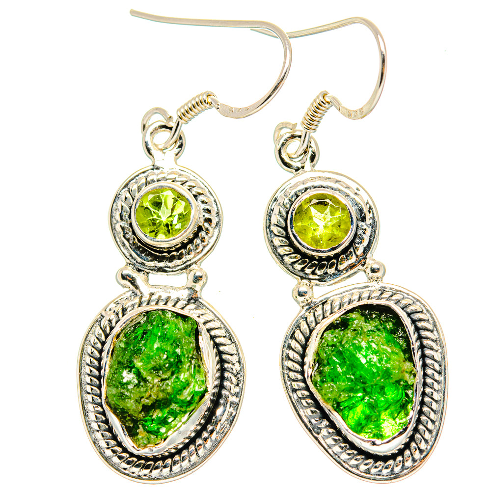 Chrome Diopside Earrings handcrafted by Anasilvercos - EARR428878 - Photo 2