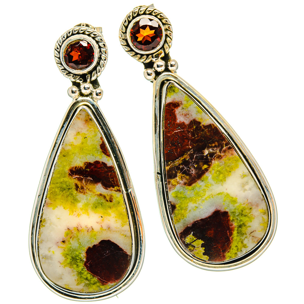 Dragon's Blood Stone Earrings handcrafted by Anasilvercos - EARR428890 - Photo 2