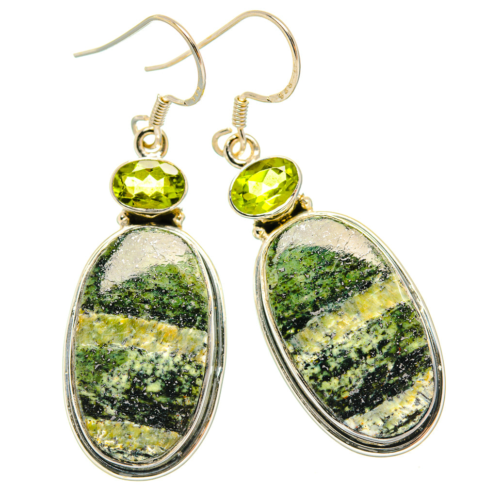 Green Swiss Opal Earrings handcrafted by Anasilvercos - EARR428891 - Photo 2