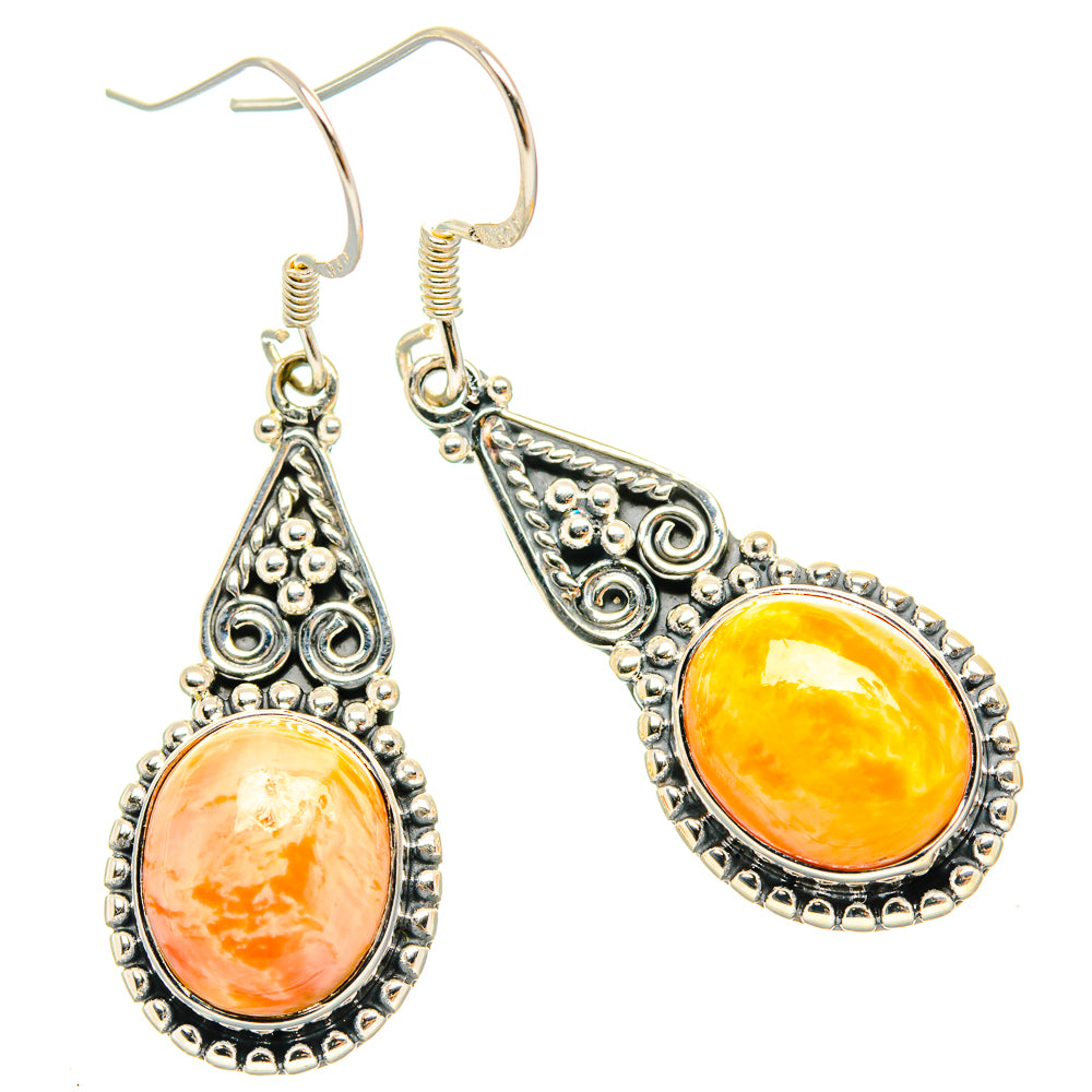 Mexican Fire Opal Earrings handcrafted by Anasilvercos - EARR428892 - Photo 2