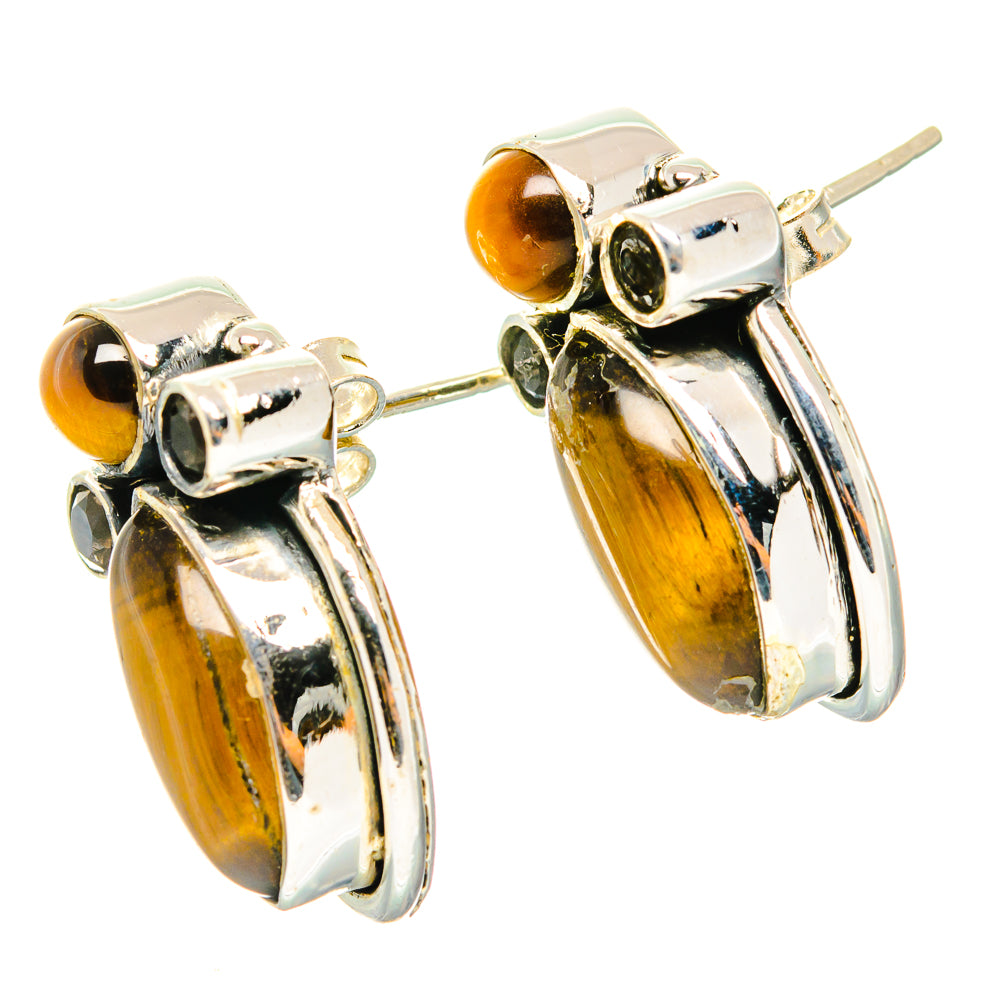 Tiger Eye Earrings handcrafted by Anasilvercos - EARR428914 - Photo 2
