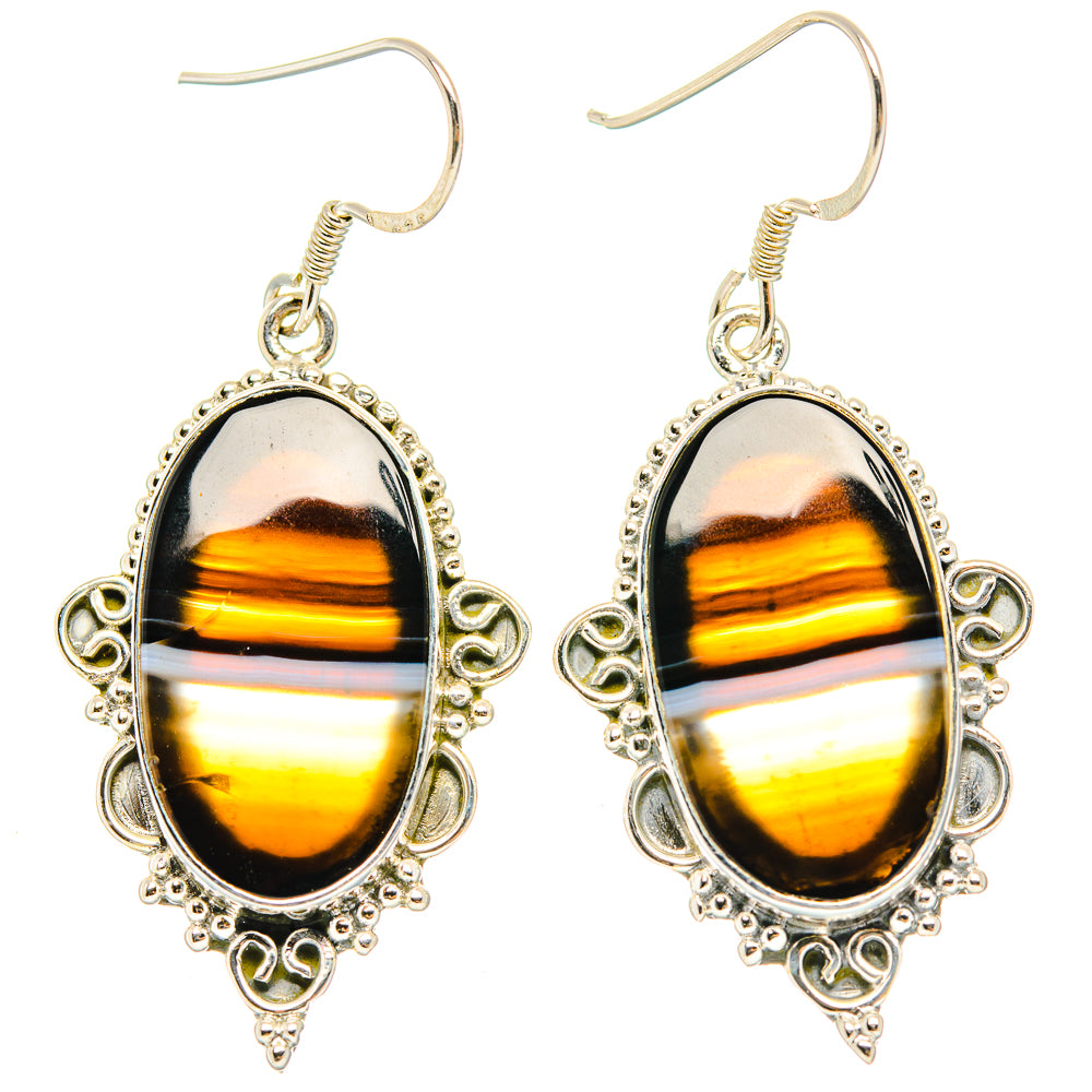 Botswana Agate Earrings handcrafted by Anasilvercos - EARR428926 - Photo 2
