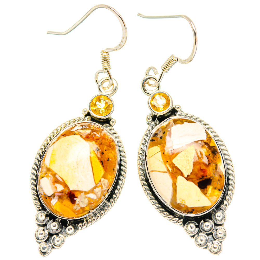 Brecciated Mookaite Earrings handcrafted by Anasilvercos - EARR428929 - Photo 2