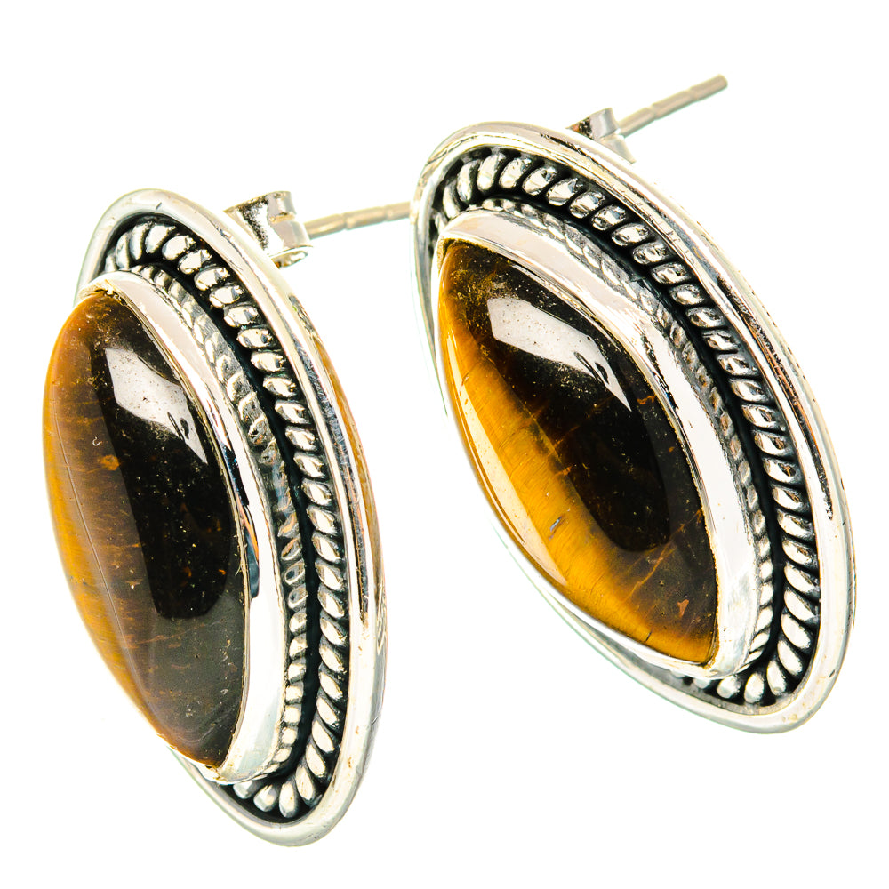 Tiger Eye Earrings handcrafted by Anasilvercos - EARR428930 - Photo 2