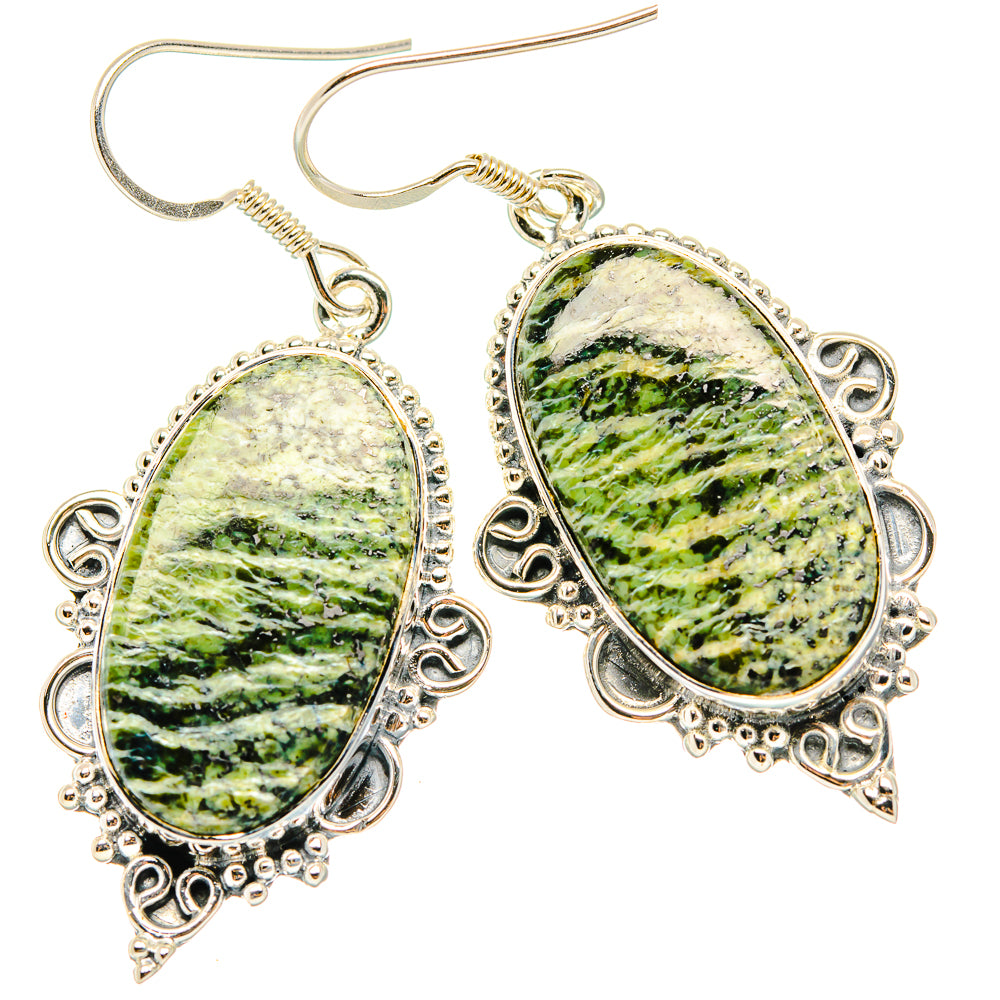 Green Swiss Opal Earrings handcrafted by Anasilvercos - EARR428933 - Photo 2