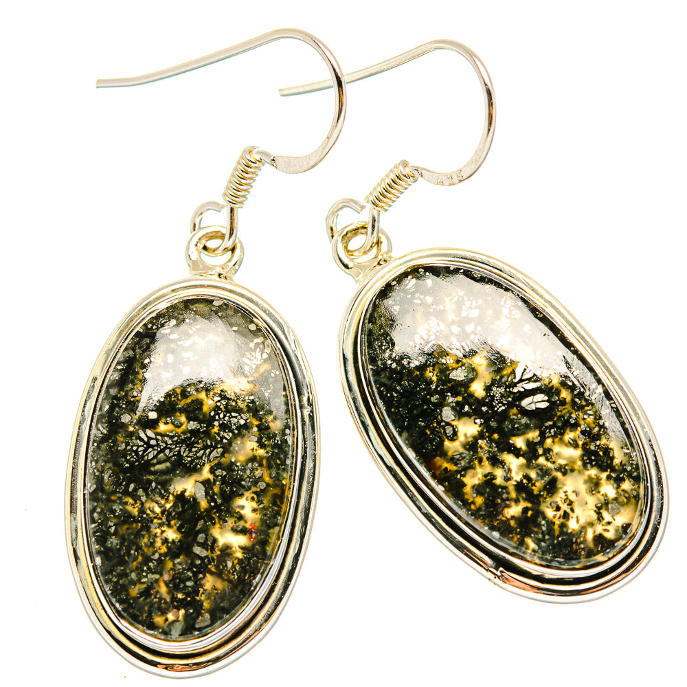 Pyrite Agate Earrings handcrafted by Anasilvercos - EARR428942 - Photo 2