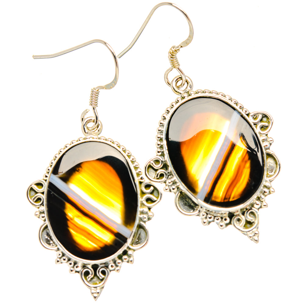 Botswana Agate Earrings handcrafted by Anasilvercos - EARR428949 - Photo 2
