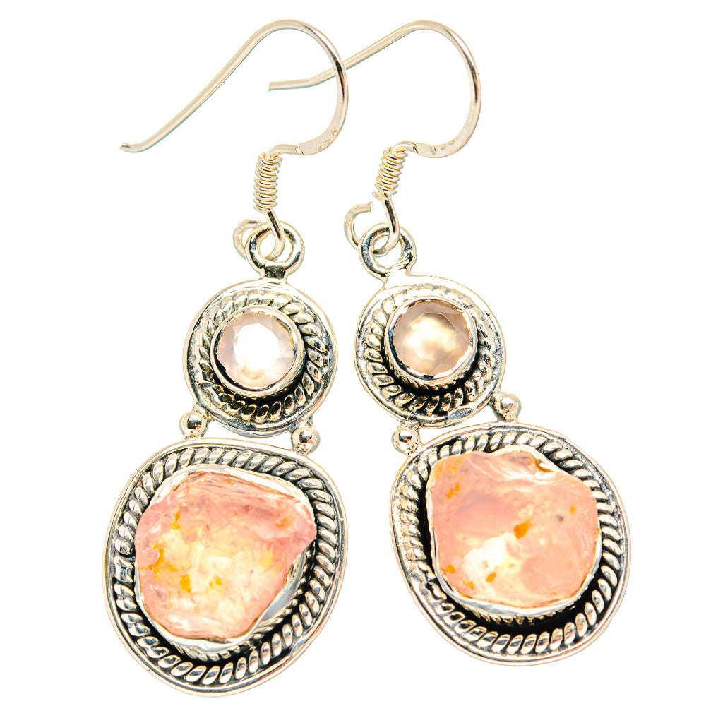 Rose Quartz Earrings handcrafted by Anasilvercos - EARR428953 - Photo 2