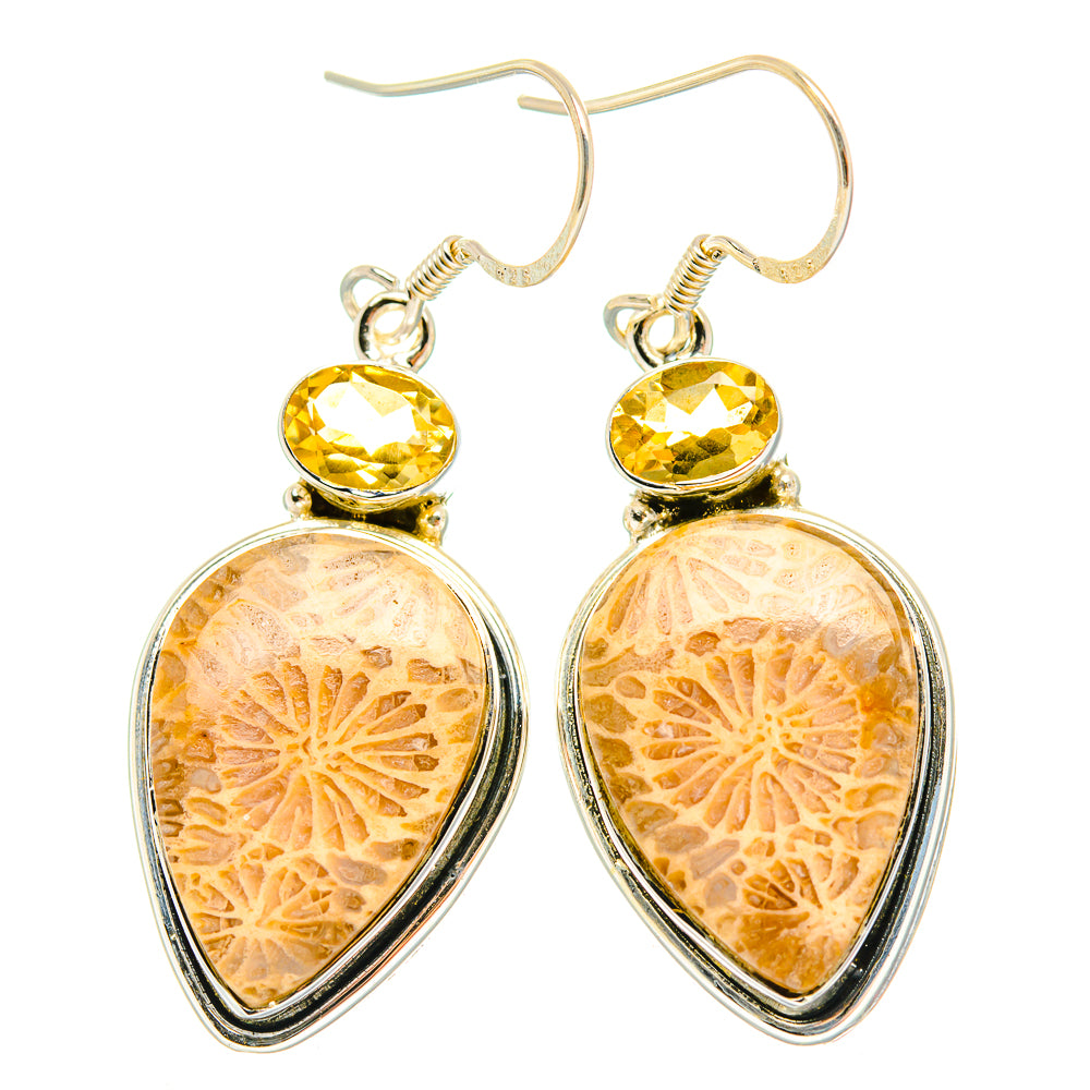 Fossil Coral Earrings handcrafted by Anasilvercos - EARR428972 - Photo 2