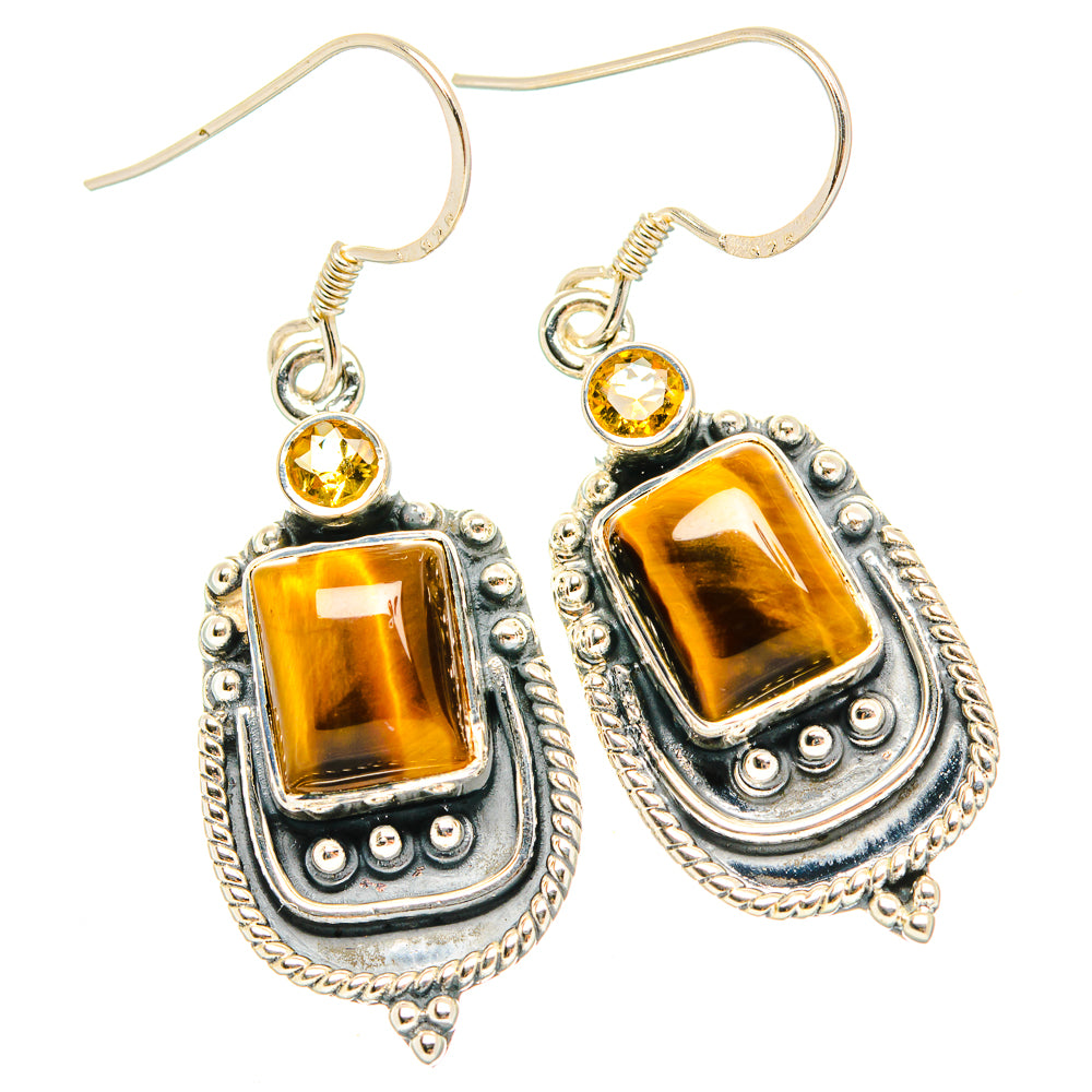 Tiger Eye Earrings handcrafted by Anasilvercos - EARR428983 - Photo 2