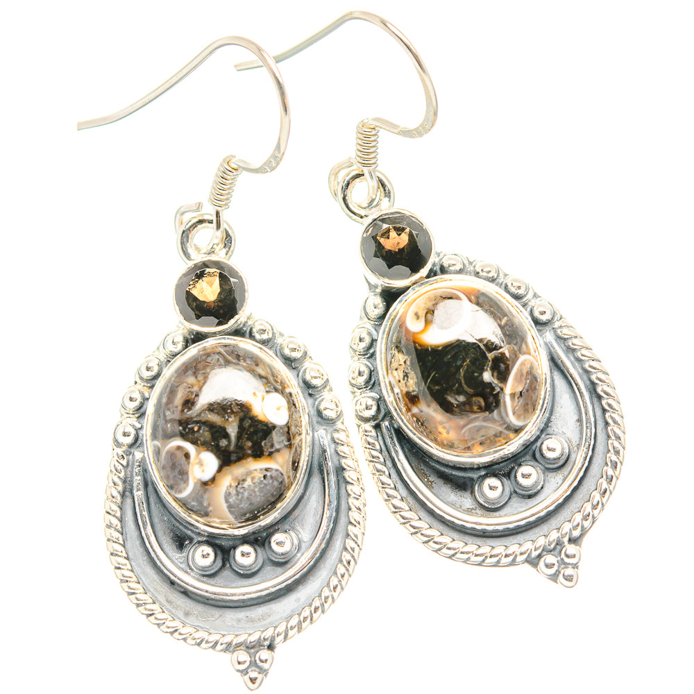 Turritella Agate Earrings handcrafted by Anasilvercos - EARR429010 - Photo 2