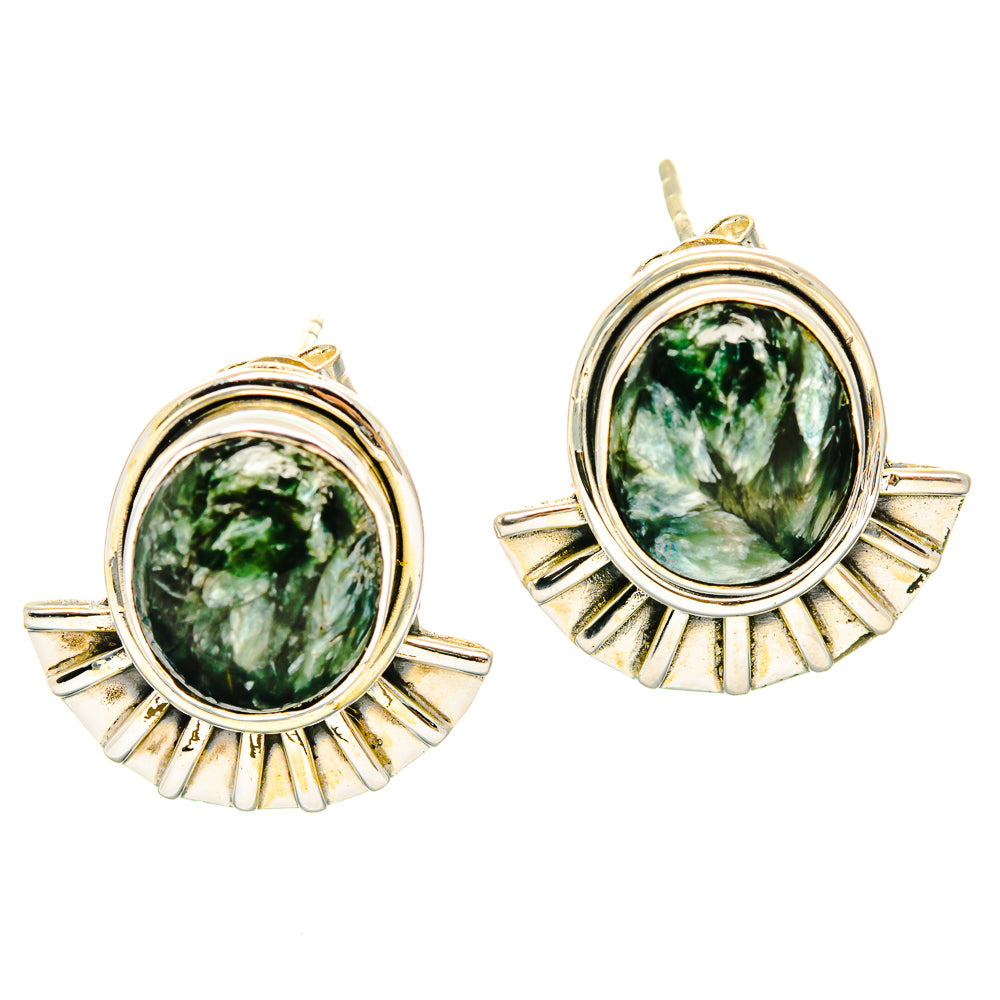 Seraphinite Earrings handcrafted by Anasilvercos - EARR429060 - Photo 2