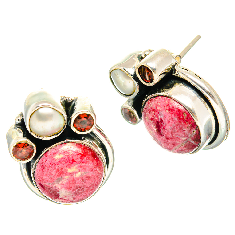 Thulite Earrings handcrafted by Anasilvercos - EARR429077 - Photo 2