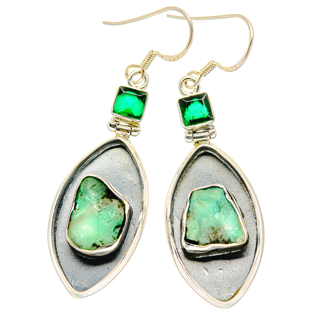 Chrysoprase Earrings handcrafted by Anasilvercos - EARR429078 - Photo 2