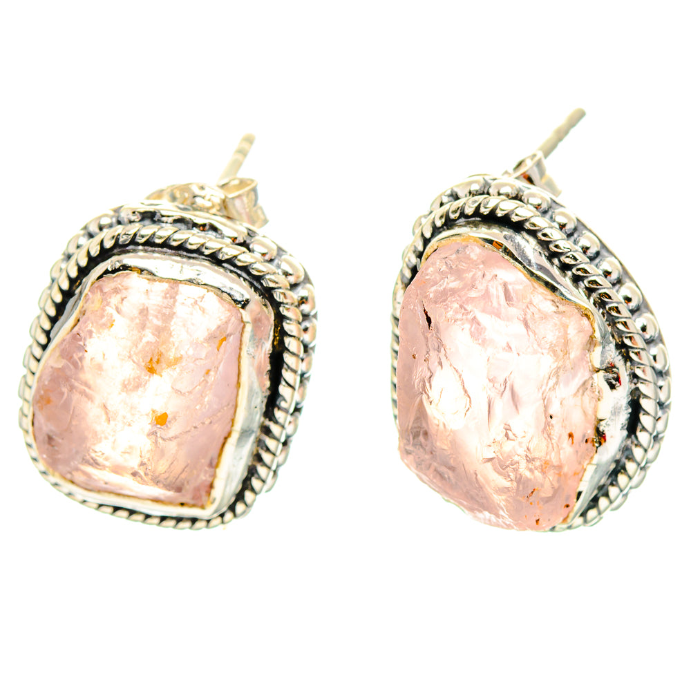 Rose Quartz Earrings handcrafted by Anasilvercos - EARR429104 - Photo 2