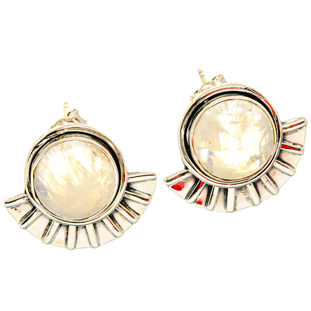 Rainbow Moonstone Earrings handcrafted by Anasilvercos - EARR429112 - Photo 2