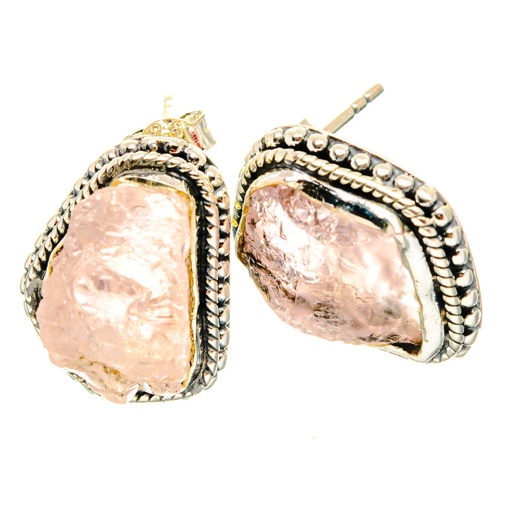 Rose Quartz Earrings handcrafted by Anasilvercos - EARR429114 - Photo 2